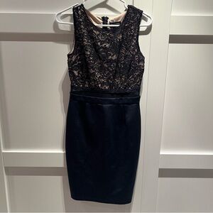 Enfocus Studio navy and tan Lace Dress